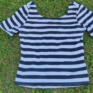 Suzy Shier black and white strip top